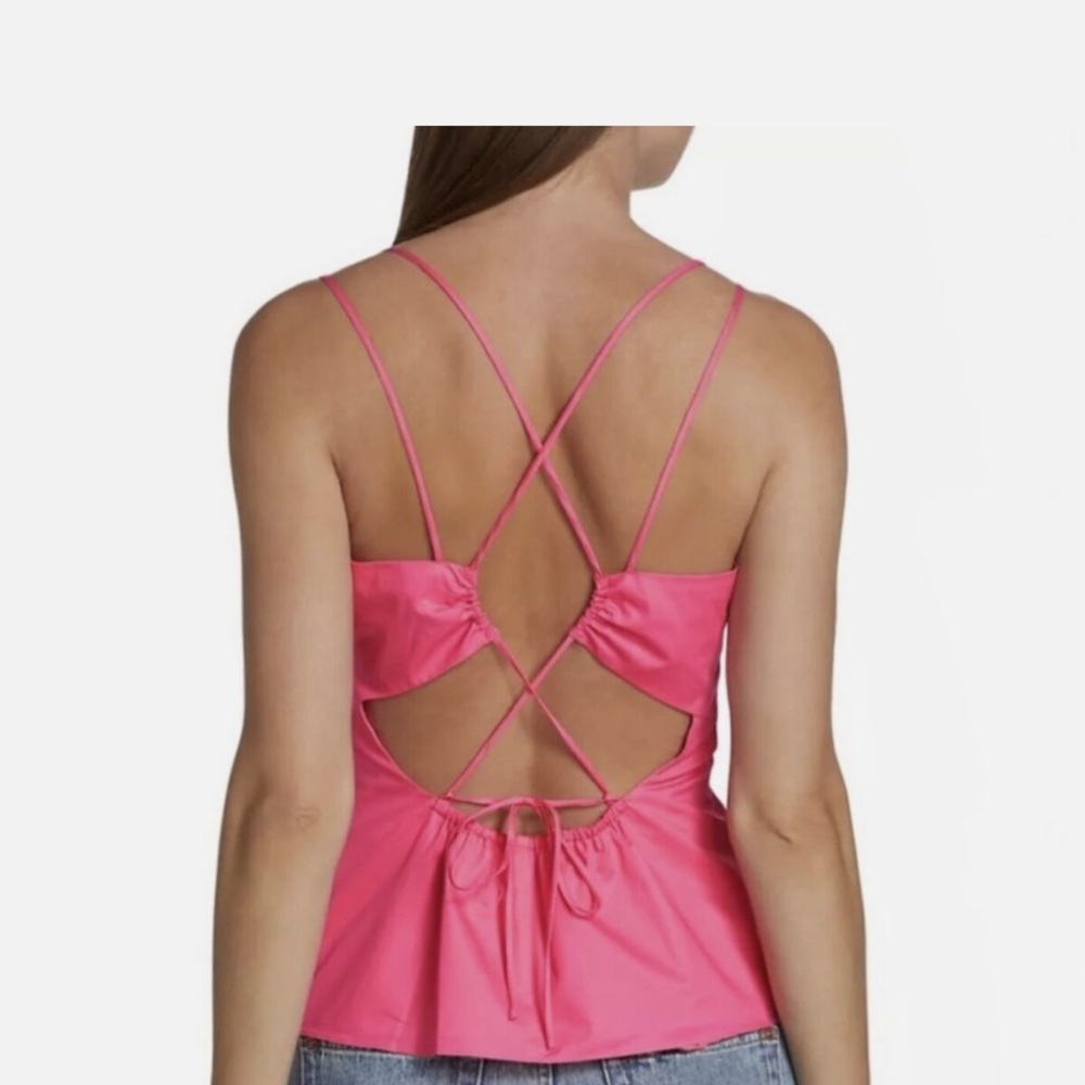 Frame Denim Pink Ruched Crop Camisole